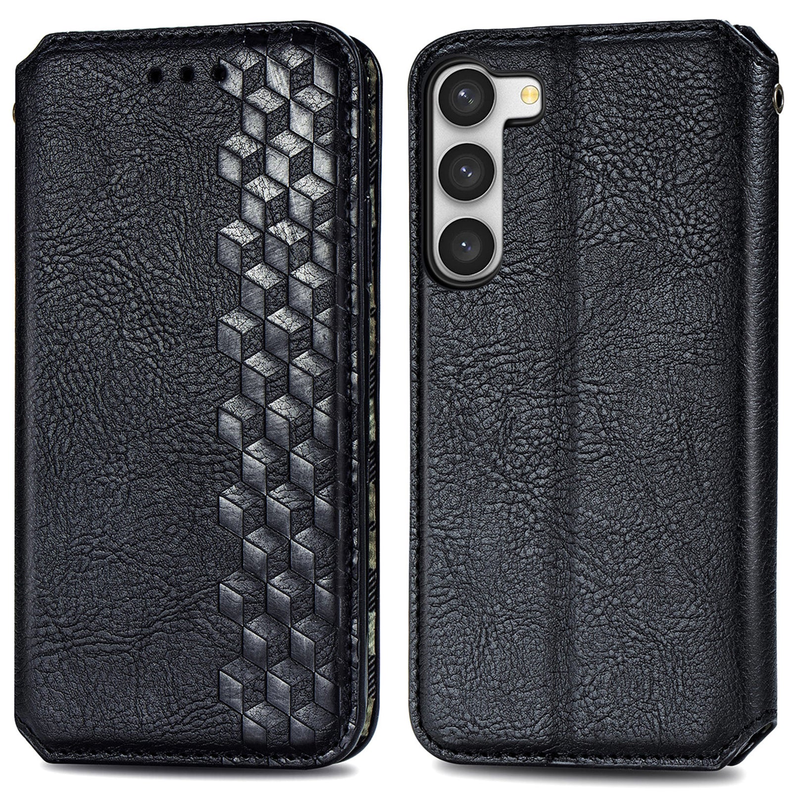 For Samsung Galaxy S23 PU Leather Rhombus Imprinted Cover Well-protected Magnetic Auto-absorbed Stand Wallet Folio Flip Phone Case For Samsung Galaxy S23 PU Leather Rhombus Imprinted Cover Well-protected Magnetic Auto-absorbed Stand Wallet Folio Flip Phone Case